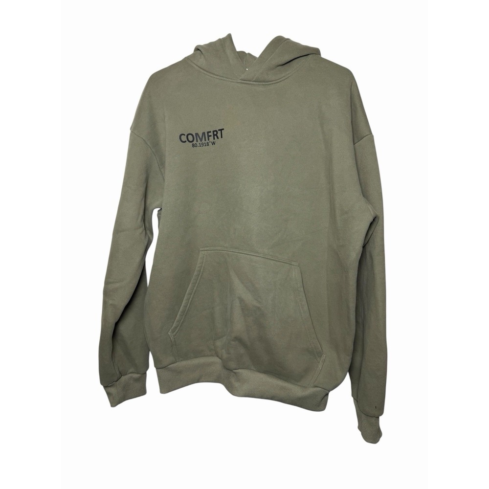 Comfrt Hoodie Medium Olive Green Oversized Pullover Sweatshirt Cozy